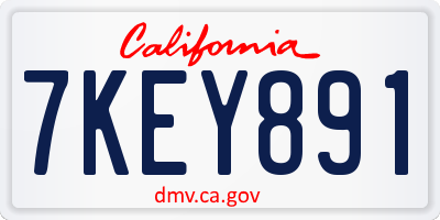 CA license plate 7KEY891