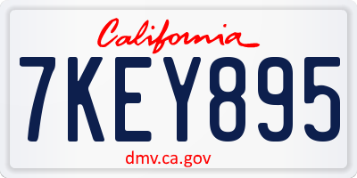 CA license plate 7KEY895