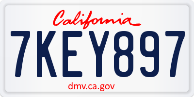 CA license plate 7KEY897