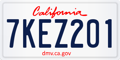 CA license plate 7KEZ201