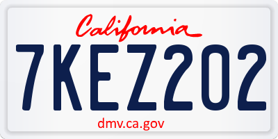 CA license plate 7KEZ202