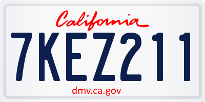 CA license plate 7KEZ211