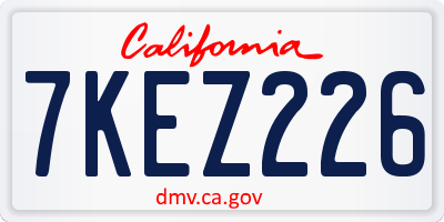 CA license plate 7KEZ226