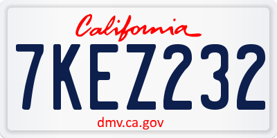 CA license plate 7KEZ232