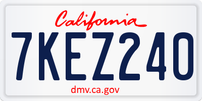CA license plate 7KEZ240