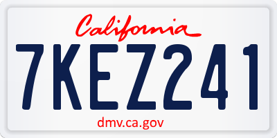 CA license plate 7KEZ241