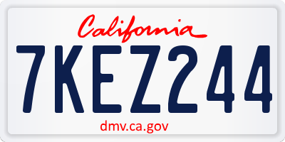 CA license plate 7KEZ244