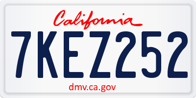 CA license plate 7KEZ252
