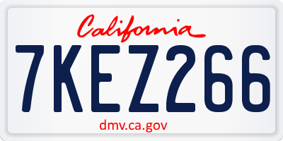 CA license plate 7KEZ266
