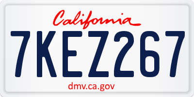 CA license plate 7KEZ267