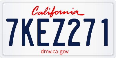 CA license plate 7KEZ271