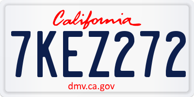CA license plate 7KEZ272