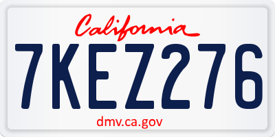 CA license plate 7KEZ276