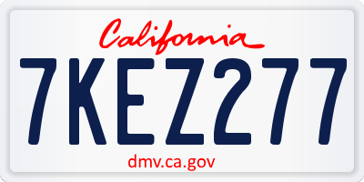 CA license plate 7KEZ277