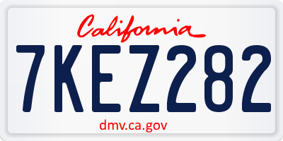 CA license plate 7KEZ282