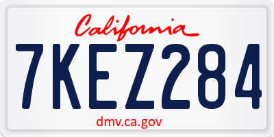 CA license plate 7KEZ284
