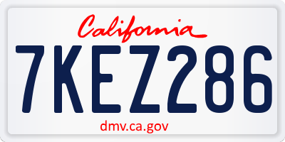 CA license plate 7KEZ286
