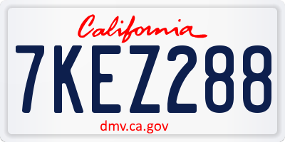 CA license plate 7KEZ288