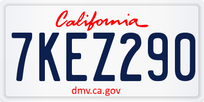 CA license plate 7KEZ290