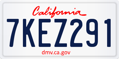 CA license plate 7KEZ291