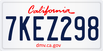 CA license plate 7KEZ298