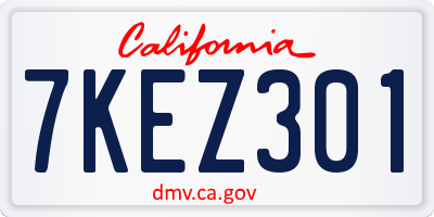 CA license plate 7KEZ301