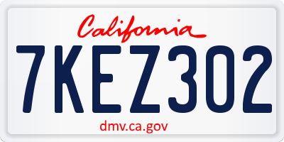 CA license plate 7KEZ302