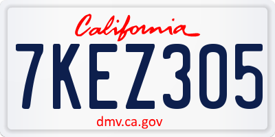 CA license plate 7KEZ305