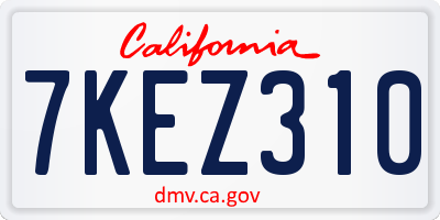 CA license plate 7KEZ310