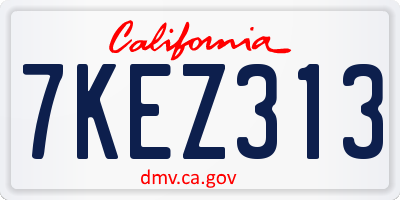 CA license plate 7KEZ313