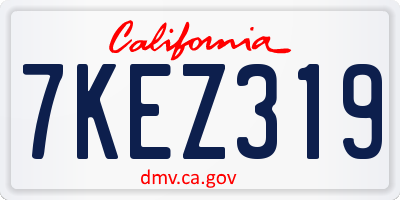 CA license plate 7KEZ319