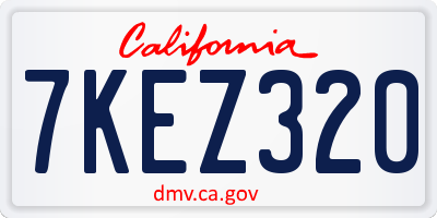 CA license plate 7KEZ320