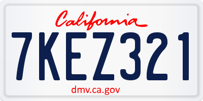 CA license plate 7KEZ321