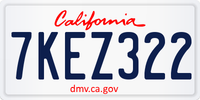CA license plate 7KEZ322