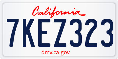 CA license plate 7KEZ323