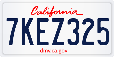 CA license plate 7KEZ325
