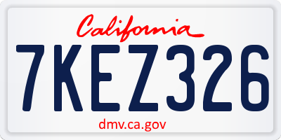 CA license plate 7KEZ326