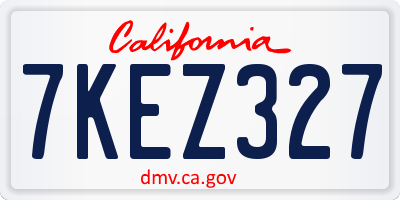 CA license plate 7KEZ327