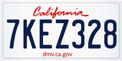 CA license plate 7KEZ328