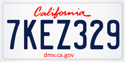 CA license plate 7KEZ329
