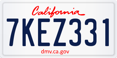 CA license plate 7KEZ331