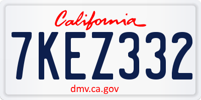 CA license plate 7KEZ332