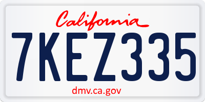 CA license plate 7KEZ335