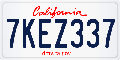 CA license plate 7KEZ337