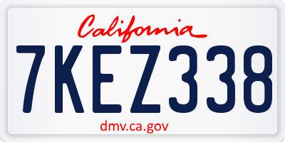 CA license plate 7KEZ338