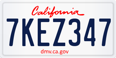 CA license plate 7KEZ347