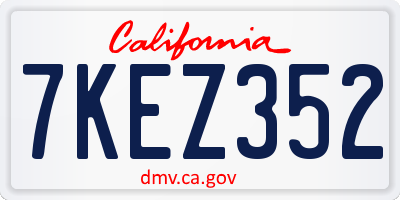 CA license plate 7KEZ352