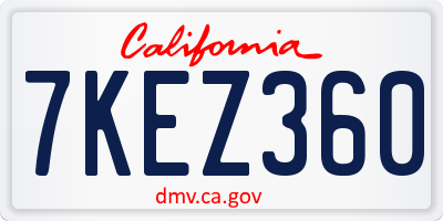 CA license plate 7KEZ360