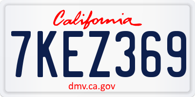 CA license plate 7KEZ369