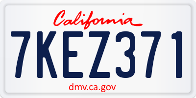 CA license plate 7KEZ371